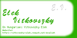 elek vitkovszky business card